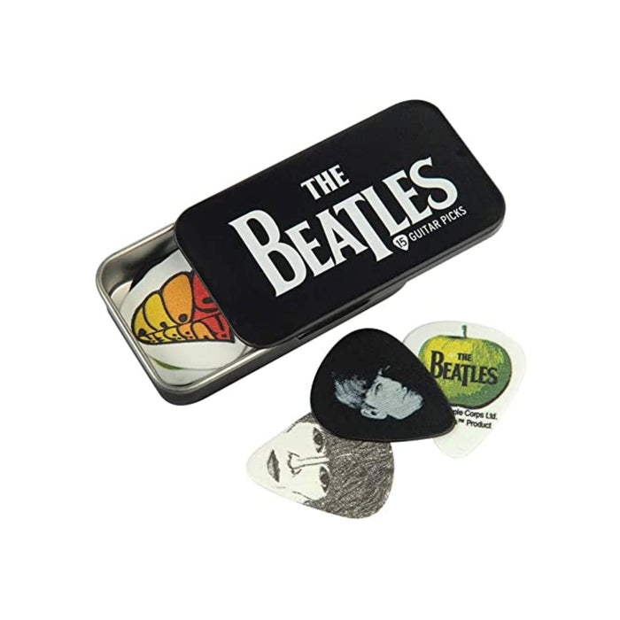 Uñas Planet Waves 1CAB4-15BT1 Beatles Pick Tin Logo - Medium Pack 15