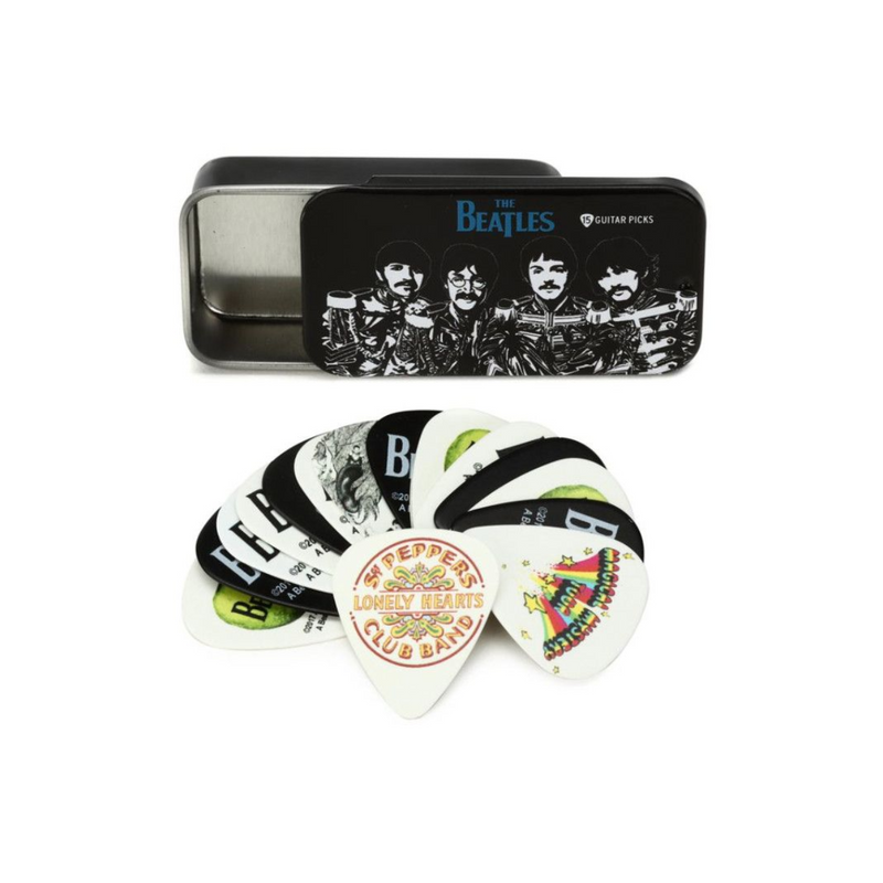 Uñas D'Addario Planet Waves 1CAB4-15BT3 Beatles Pick Tin Sgt. Peppers - Medium Pack 15