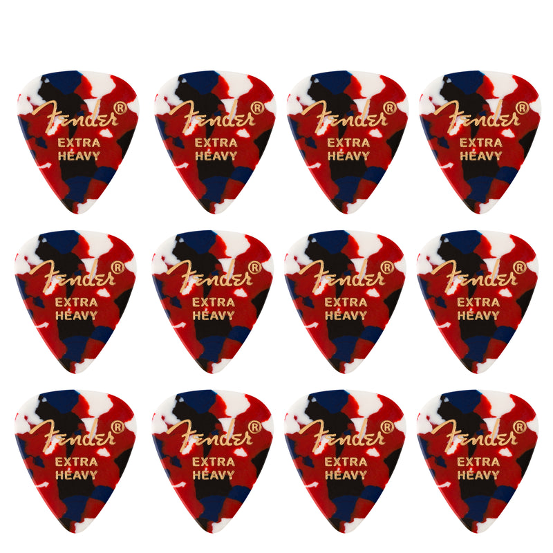Uñas Fender 351 Shape Premium Celuloide - Confetti - Extra Heavy - Paquete de 12