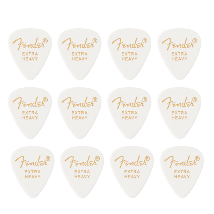 Uñas Fender 351 Shape Premium Celuloide - White - Extra Heavy - Paquete de 12