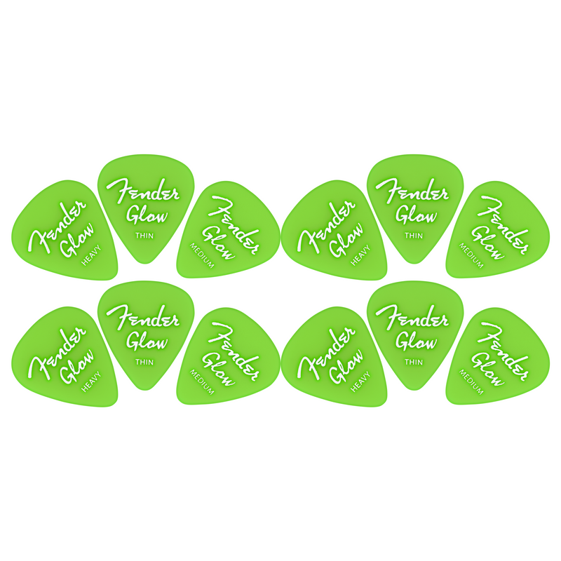 Uñas Fender Glow in the Dark 351 Picks (Paquete de 12)