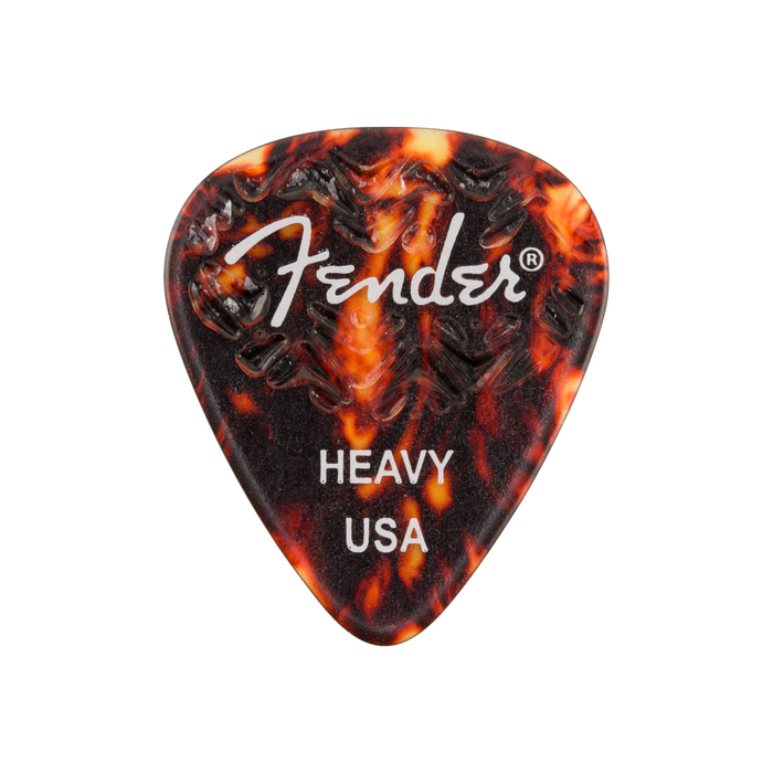 Uñas Fender 351 Shape Wavelength Celluloid Picks - Heavy - Tortoise Shell (paquete de 6)