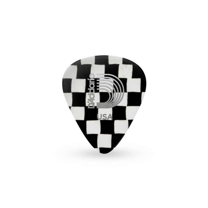 Uñas D'Addario Classic Checkerboard - Celuloide - Heavy (paquete de 10) - 1CCB6-10