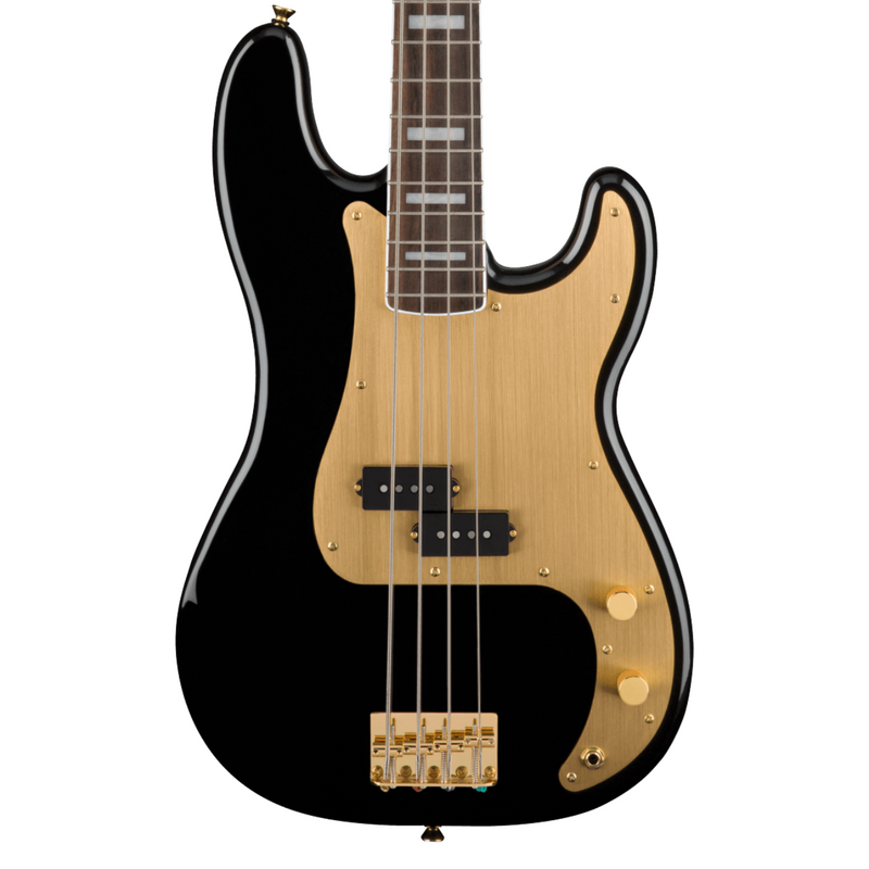 Bajo Eléctrico Squier  40th Anniversary Precision Bass® Gold Edition con mástil de Laurel - Black