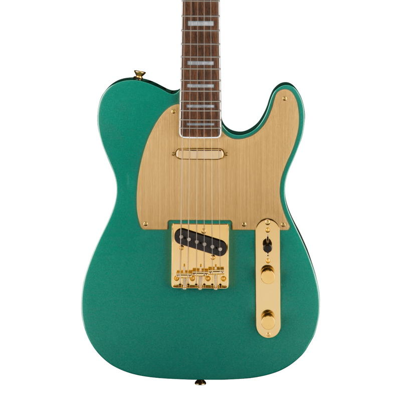 Guitarra Eléctrica Squier 40th Anniversary Telecaster, Gold Edition con mástil de laurel - Sherwood Green Metallic
