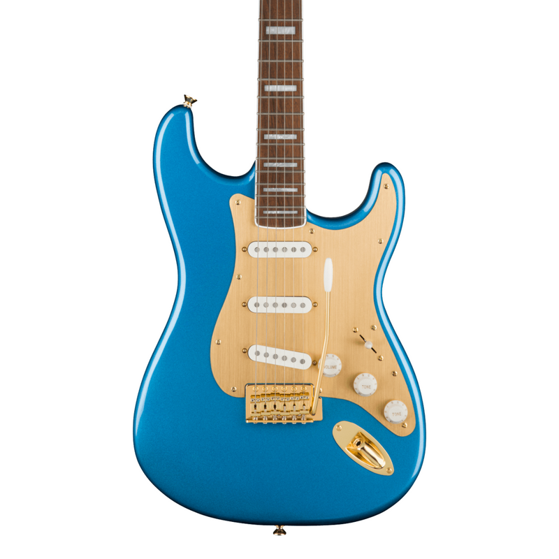 Guitarra Eléctrica Squier 40th Anniversary Stratocaster Gold Edition con mástil de laurel - Lake Placid Blue
