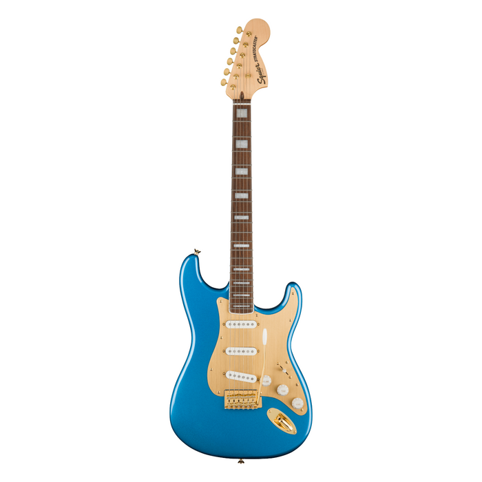 Guitarra Eléctrica Squier 40th Anniversary Stratocaster Gold Edition con mástil de laurel - Lake Placid Blue