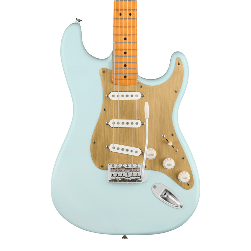 Guitarra Eléctrica Squier 40th Anniversary Stratocaster, Vintage Edition con mástil de maple - Satin Sonic Blue
