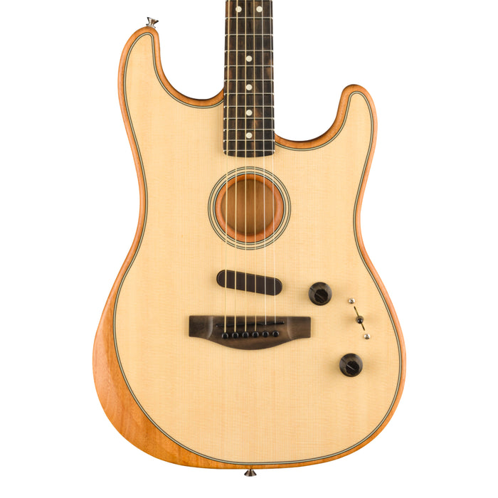 Guitarra Electroacústica Fender American Acoustasonic Stratocaster, mástil de ébano, Natural