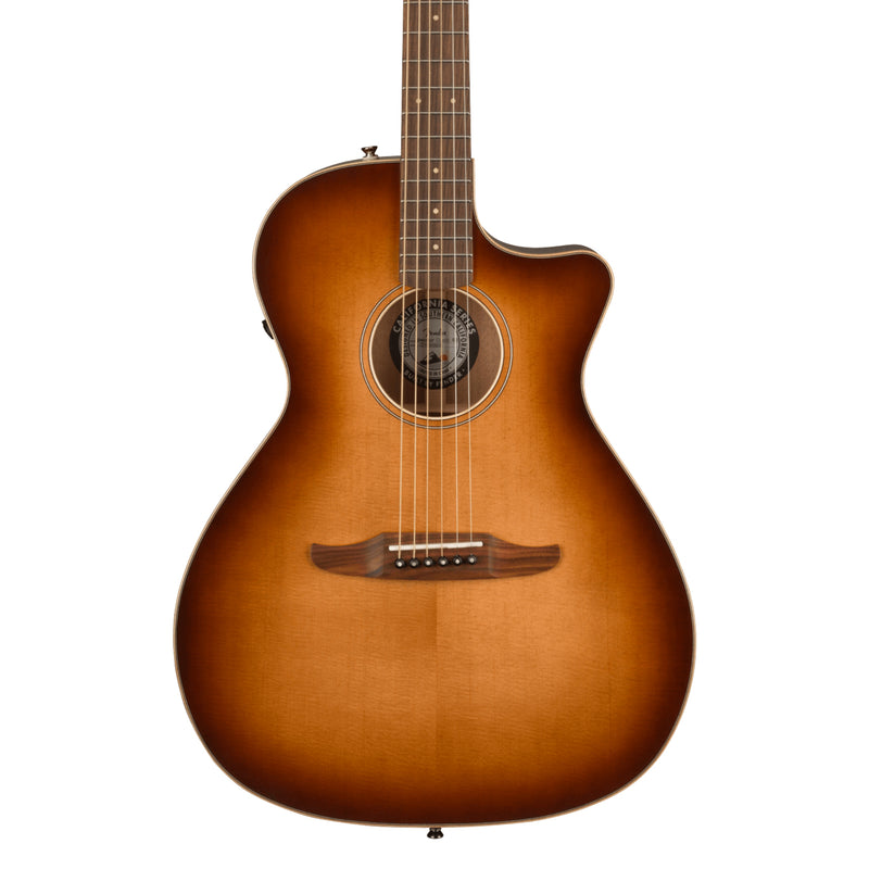 Guitarra Electroacústica Fender Newporter Classic con mástil de Pau Ferro - Aged Cognac Burst