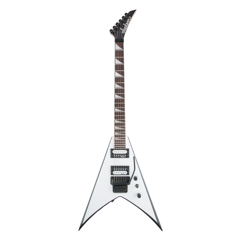 Guitarra Eléctrica Jackson JS Series King V™ JS32 con diapasón de Amaranto - White with Black Bevels