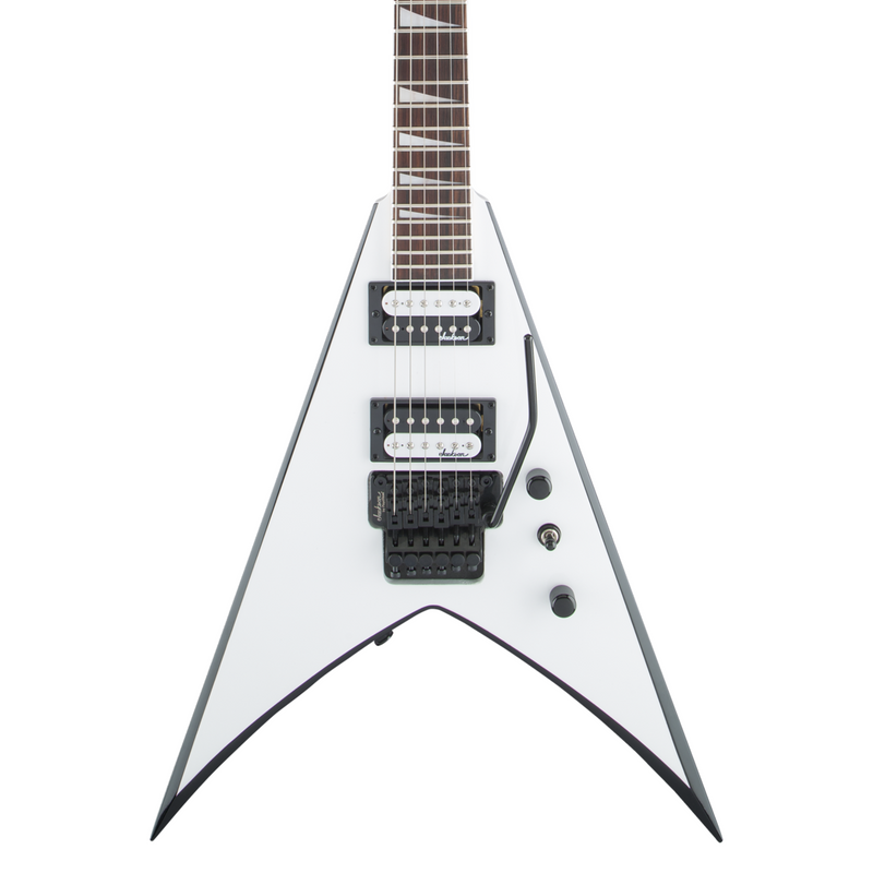 Guitarra Eléctrica Jackson JS Series King V™ JS32 con diapasón de Amaranto - White with Black Bevels