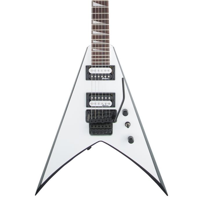 Guitarra Eléctrica Jackson JS Series King V JS32 con mástil de amaranto - White with Black Bevels