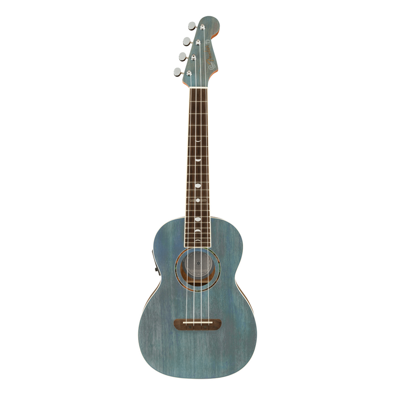 Ukelele Fender Dhani Harrison con mástil de nogal - Turquoise