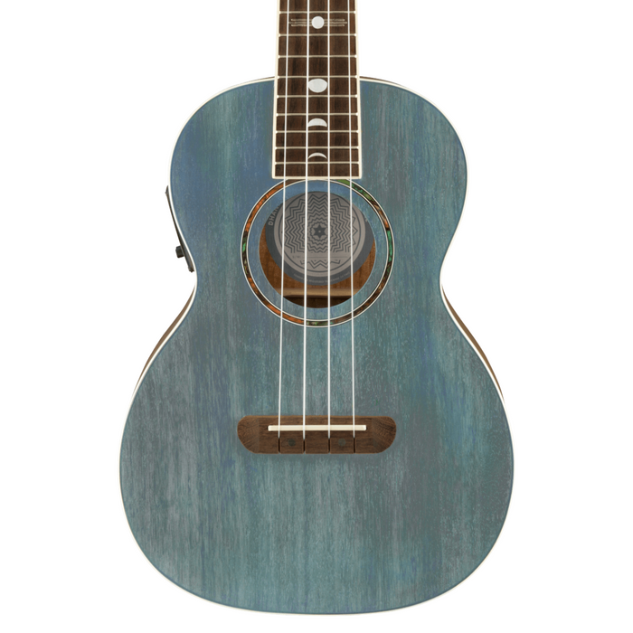 Ukelele Fender Dhani Harrison con mástil de nogal - Turquoise